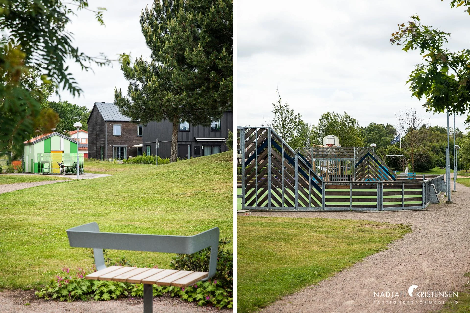 Trivsamt gavelradhus på populära och barnvänliga Jordgubbsfältet i Munka-Ljungby!