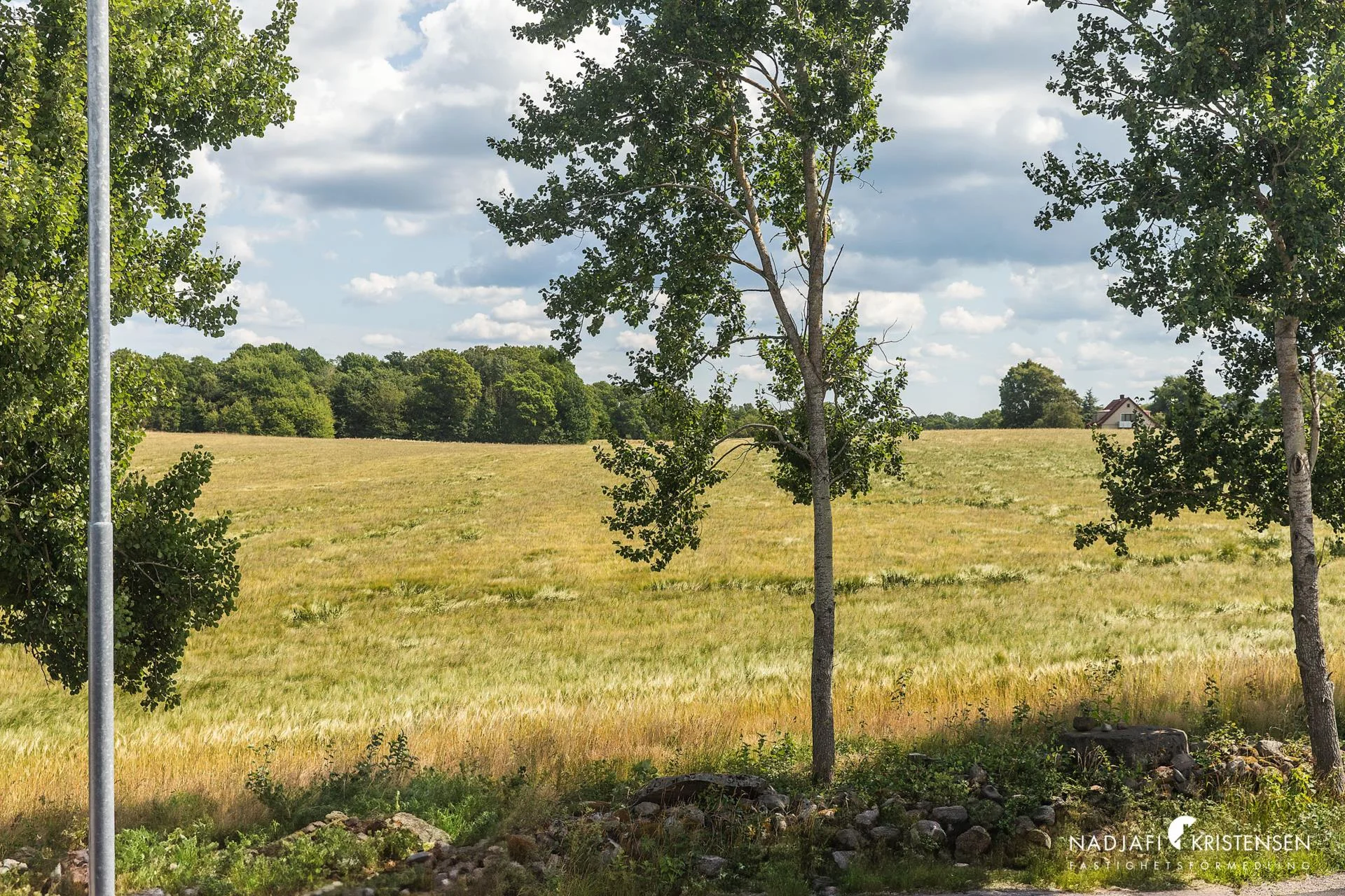 Ljust hörnradhus med mysig tomt