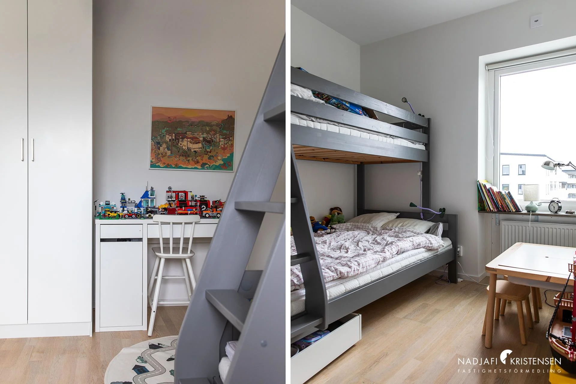 Modern trerummare med stor inglasad och öppen balkong