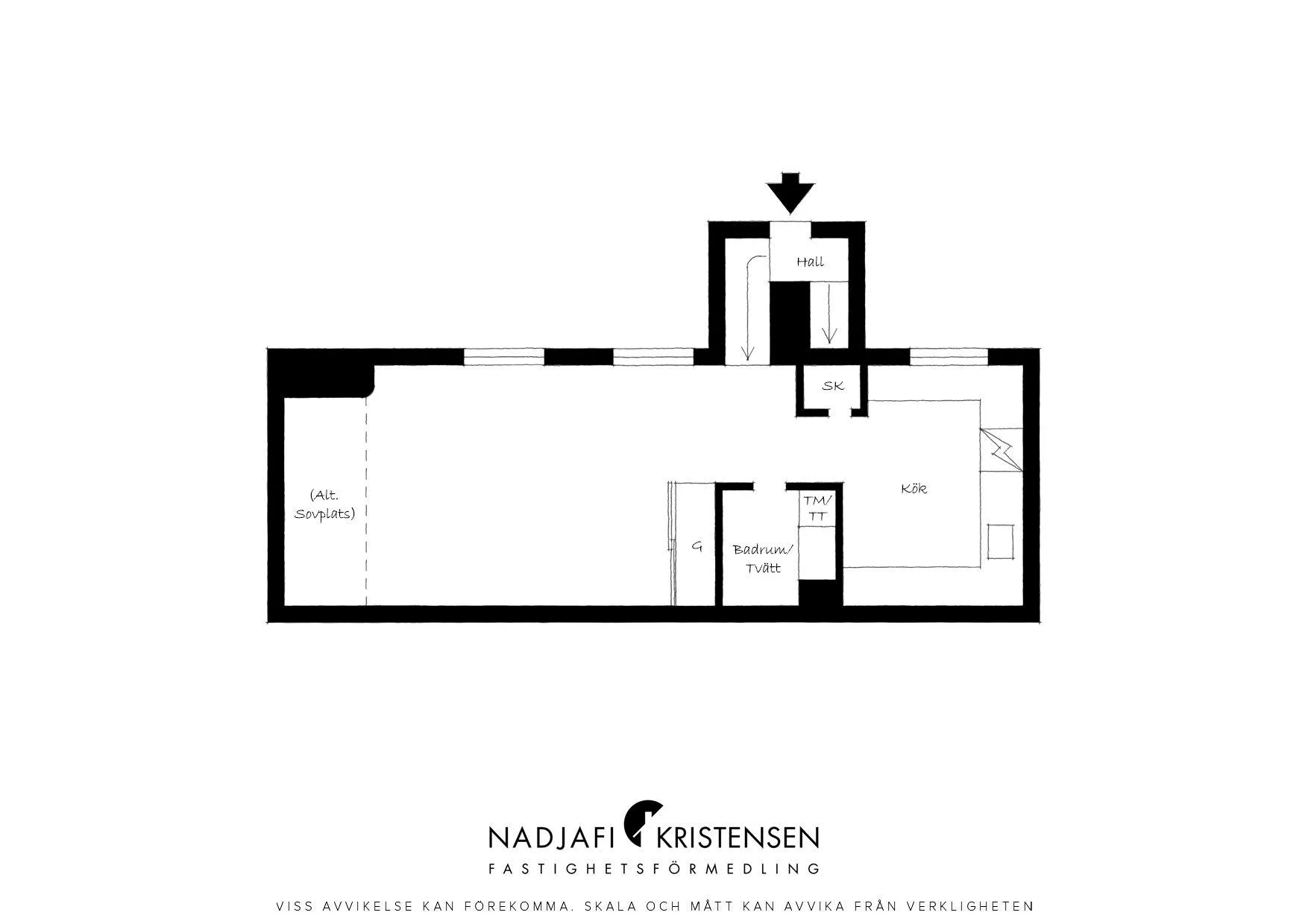 Ägarlägenhet i två plan med egen entré – Södra Strandgatan 15
