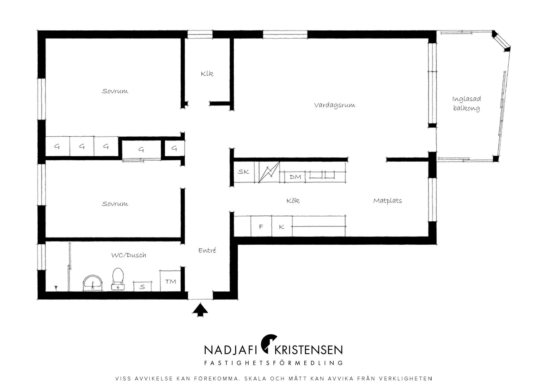 Trerummare med smart planlösning